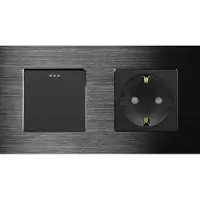 Perfect Switches MECHANISCHE SCHAKELAAR | ALUMINIUM | ZWART | COMBINATIE SCHAKELAAR & WANDCONTACTDOOS
