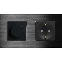 Perfect Switches MECHANISCHE SCHAKELAAR | ALUMINIUM | ZWART | DIMMER SCHAKELAAR & WANDCONTACTDOOS