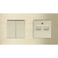 Perfect Switches MECHANISCHE SCHAKELAAR | ALUMINIUM | GOUD | COMBINATIE TWEEVOUDIGE WISSELSCHAKELAAR & USB TWEEVOUDIG