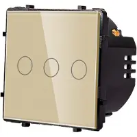 Perfect Switches MODULE | TOUCH | GOUD | AAN/UIT | WIFI + RF | DRIEVOUDIGE SCHAKELAAR