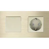 Perfect Switches MECHANISCHE SCHAKELAAR | ALUMINIUM | GOUD | COMBINATIE SCHAKELAAR & WANDCONTACTDOOS