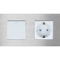Perfect Switches MECHANISCHE SCHAKELAAR | ALUMINIUM | ZILVER | COMBINATIE SCHAKELAAR & WANDCONTACTDOOS