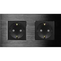 Perfect Switches WANDCONTACTDOOS | ALUMINIUM | ZWART | TWEEVOUDIG