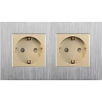 Perfect Switches WANDCONTACTDOOS | ALUMINIUM | ZILVER | GOUD | TWEEVOUDIG