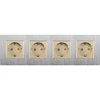Perfect Switches WANDCONTACTDOOS | ALUMINIUM | ZILVER | GOUD | VIERVOUDIG