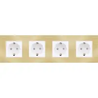 Perfect Switches WANDCONTACTDOOS | ALUMINIUM | GOUD | WIT | VIERVOUDIG