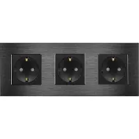 Perfect Switches WANDCONTACTDOOS | ALUMINIUM | ZWART | DRIEVOUDIG