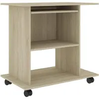 vidaXL Computerbureau 80x50x75 cm bewerkt hout sonoma eikenkleurig