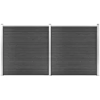 vidaXL Schuttingpanelenset 353x186 cm HKC zwart