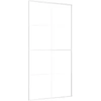 vidaXL Schuifdeur 102,5x205 cm mat ESG-glas en aluminium wit