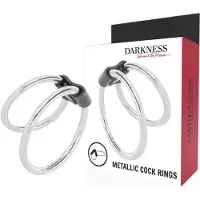 Darkness SENSATIONS | Double Metal Ring Penis | BDSM | Bondage | Sex Toy for Man | Cockring | Double Cockring | Long Sex Performance | Orgasm Delay | Hard Penis