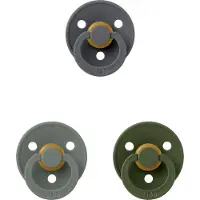 BIBS fopspeen 6-18 maand set 3 stuks Pine,Hunter Green en Iron maat 2