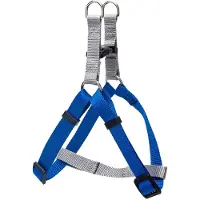 Nobleza Y Tuig kleine hond - Hondentuigje - Instaptuigje - Tweekleurig Fluorescerend - Maat S - Blauw / Grijs