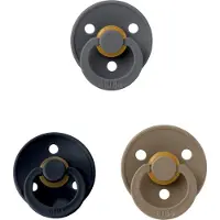 BIBS fopspeen 0-6 maand set 3 stuks Dark Oak,Black en Iron maat 1