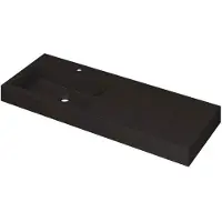 Ink Momento Meubelwastafel 120x45cm Quartz - Links - 1 Kraangat - Zwart - 8718835160333 - Rechthoekig - Wastafels, Meubelwastafels