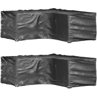 vidaXL Tuinmeubelhoezen L-vormig 2 st 16 oogjes 215x215x70 cm