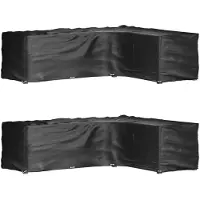 vidaXL Tuinmeubelhoezen L-vormig 2 st 18 oogjes 285x220x80 cm