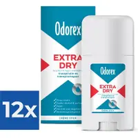 Odorex 12 x Extra Dry Stick 40 ml - Geurloos - Anti-zweet - Droog - Zweetvermindering - Huidvriendelijk