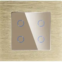Perfect Switches TOUCH SCHAKELAAR | ALUMINIUM | GOUD | AAN/UIT | VIERVOUDIG | WIFI + RF