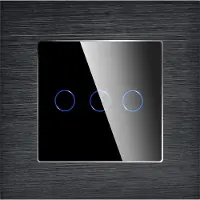 Perfect Switches TOUCH SCHAKELAAR | ALUMINIUM | ZWART | DRIEVOUDIG