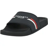 Hackett London Heren Teenslippers met logo Sport marine (40), Plat, Geen, Casual, Strandkleding, Marineblauw HMS21287