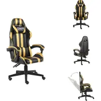 vidaXL Gamingstoel, zwart en goud, kunstleer - Kantoelstoelen