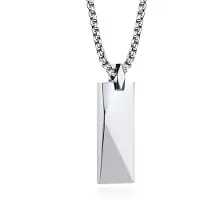 Mendes Ketting met Hanger Geometrisch - Langwerpig Zilver