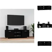vidaXL Tv-kast - Tv-kasten - Tv-meubel - Hifi-meubel - Tv-meubel 120x40,5x35 cm bewerkt hout zwart