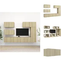 vidaXL Tv-kastenset - Tv-kastensets - Tv-kasten - Tv-meubelset - 6-delige Tv-meubelset spaanplaat sonoma eikenkleurig