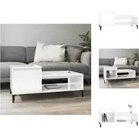 vidaXL Salontafel 100x50x45 cm bewerkt hout hoogglans wit