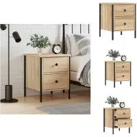 vidaXL Nachtkastje 40x42x50 cm bewerkt hout sonoma eikenkleurig