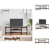 vidaXL Tv Meubel - Tv Meubels - Tv Wandmeubel - Tv Tafel - Tv-meubel 121x35x45 cm bewerkt hout en ijzer gerookt eikenkleur