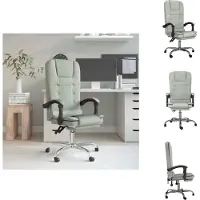 vidaXL bureaustoel met massagefunctie, lichtgrijs, fluweel - Bureaustoelen