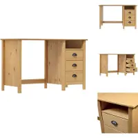 vidaXL Bureau Hill met 3 lades, 120x50x74 cm, grenenhout - Bureaus
