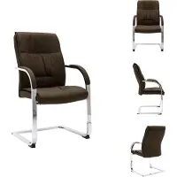 vidaXL Draaistoel, bruin, met stoffen bekleding - Kantoelstoelen