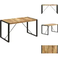 vidaXL Eettafel 140 x 70 x 75 cm, massief mangohout - Eettafels