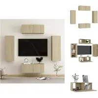 vidaXL Tv-meubelset - Tv-meubelsets - Tv Meubelset - Tv Meubelsets - 4-delige Tv-meubelset spaanplaat sonoma eikenkleurig