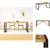 vidaXL Eettafel, ruw mangohout, massief, 180 cm - Eettafels