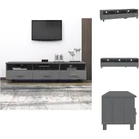 vidaXL Tv-meubel - Tv-meubelen - Tv Meubel - Tv Kast - Tv-meubel HAMAR 158x40x40 cm massief grenenhout donkergrijs