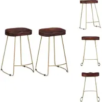 The Living Store Barstoel - Barstoelen - Barkruk - Barkrukken - Gavin barkrukken 2 st massief mangohout