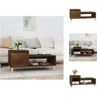 vidaXL Salontafel 100x50x45 cm bewerkt hout bruineiken