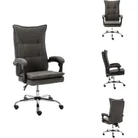 vidaXL Kantoelstoel, grijs, met stoffen bekleding - Kantoelstoelen