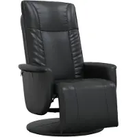 vidaXL Fauteuil verstelbaar met voetensteun kunstleer zwart