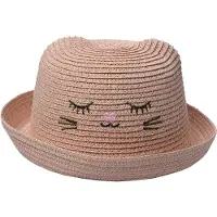 Clayre & Eef Hoed Kind Roze Papierstro Kat
