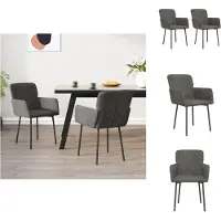 vidaXL Eetkamerstoelen, 2 stuks, donkergrijs, fluweel - Eetkamerstoelen
