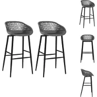 vidaXL Barstoel - Barstoelen - Barkruk - Barkrukken - Barstoelen 2 st grijs