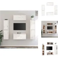 vidaXL Tv-kast - Tv-kasten - Tv-meubel - Hifi-meubel - Tv-meubelen 6 st massief grenenhout wit