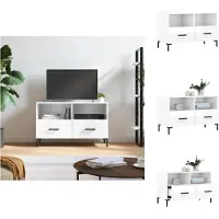 vidaXL Tv-meubel - Tv-meubelen - Tv Kast - Opbergkast - Tv-meubel 80x36x50 cm bewerkt hout hoogglans wit