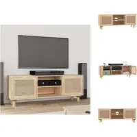 vidaXL Tv-kast - Tv-kasten - Tv-meubel - Hifi-meubels - Tv-meubel 105x30x40 cm massief grenenhout en rattan bruin