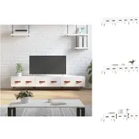 vidaXL Tv-meubel 150x36x30 cm bewerkt hout hoogglans wit